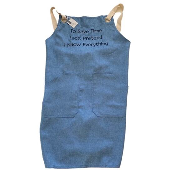 Manual Woodworkers Weavers Apron Blue I Know Everything Apron One Size NEW - Picture 10 of 10